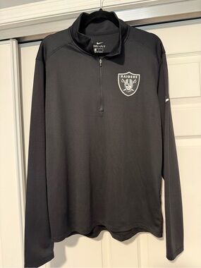 Nike | Raiders Dri-Fit 1/4 Zip Pullover Jacket Black Mens Size Large